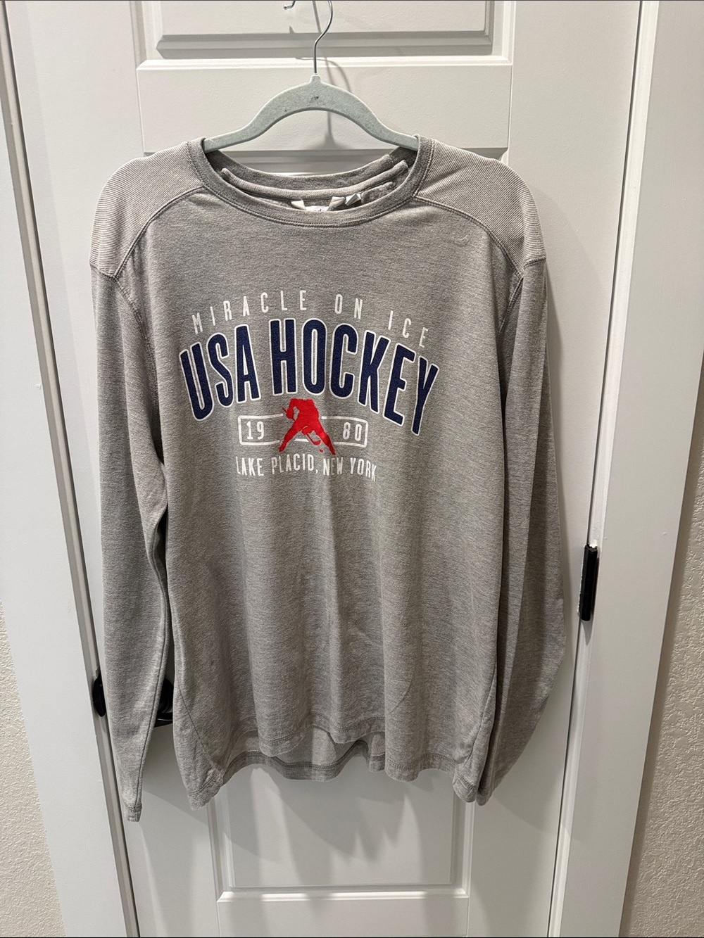 USA Hockey 'Miracle on Ice' Gray Crewneck Sweatshirt